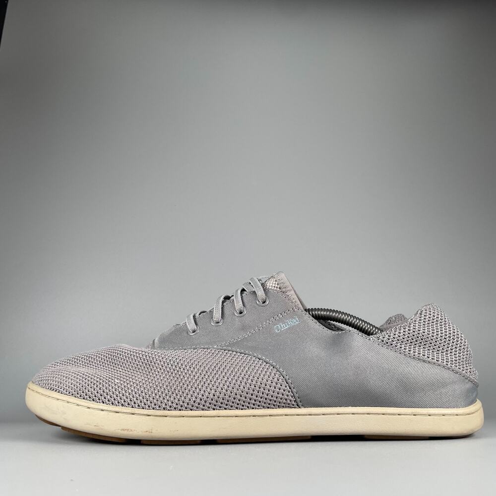 Olukai Nohea Moku Men's Size 14 Gray Mesh Casual Shoes Slip On Loafers Comfort